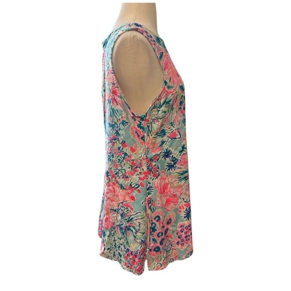 Lilly Pulitzer Sleeveless Serene Blue Gypsea Koi Fish Tunic Womens size Large - Picture 8 of 13